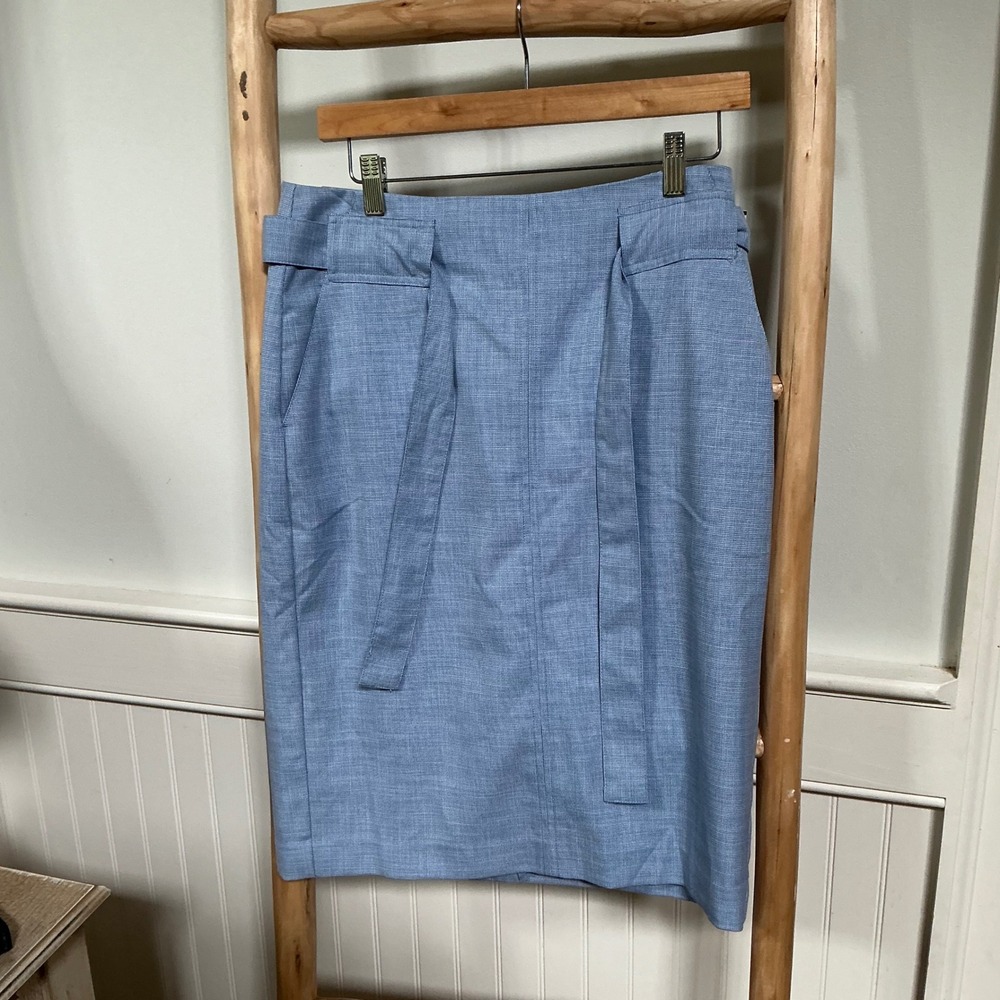 Banana Republic Womens Blue Textured Tie‎ Waist Pencil Skirt Size 6 NWT